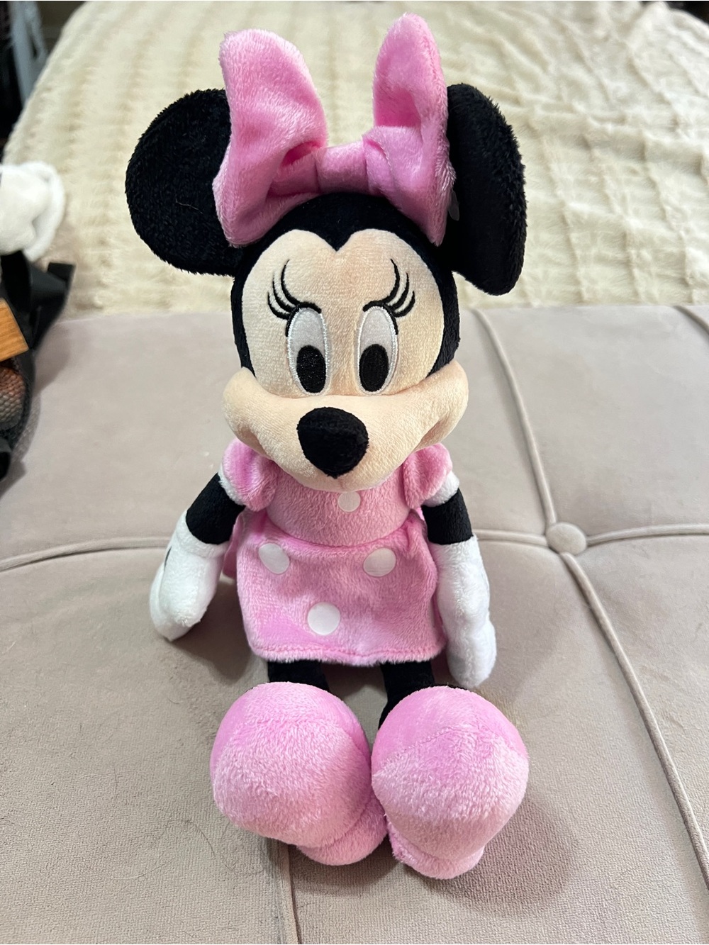Disney Pink Minnie Mouse Plush with White Polka Dots